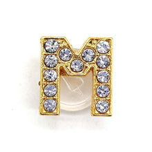 Load image into Gallery viewer, Gold Rhinestone Letter Charms