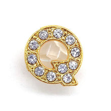 Load image into Gallery viewer, Gold Rhinestone Letter Charms