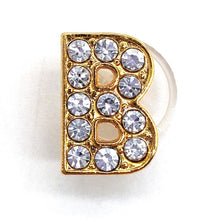 Load image into Gallery viewer, Gold Rhinestone Letter Charms
