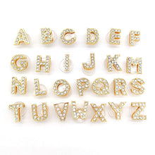 Load image into Gallery viewer, Gold Rhinestone Letter Charms