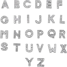 Load image into Gallery viewer, Silver Rhinestone Letter Charms
